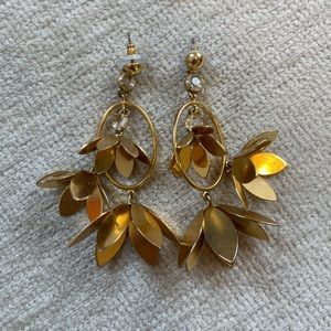 J Crew Metal Floral Drop Earrings